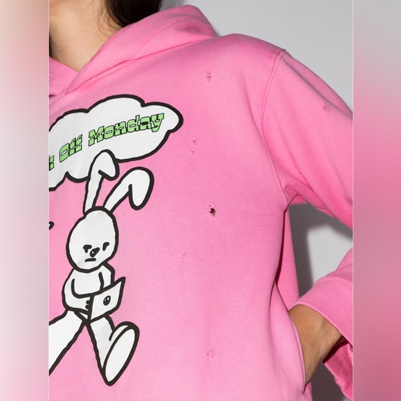 Natasha Zinko rabbit-print long-sleeved hoodie Size XS - Picture 8 of 8